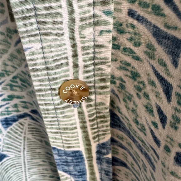 VTG Cooke Street Honolulu Blue & Green Leaf Hawaiian Shirt MINT SZ 2X Cotton - Picture 3 of 4